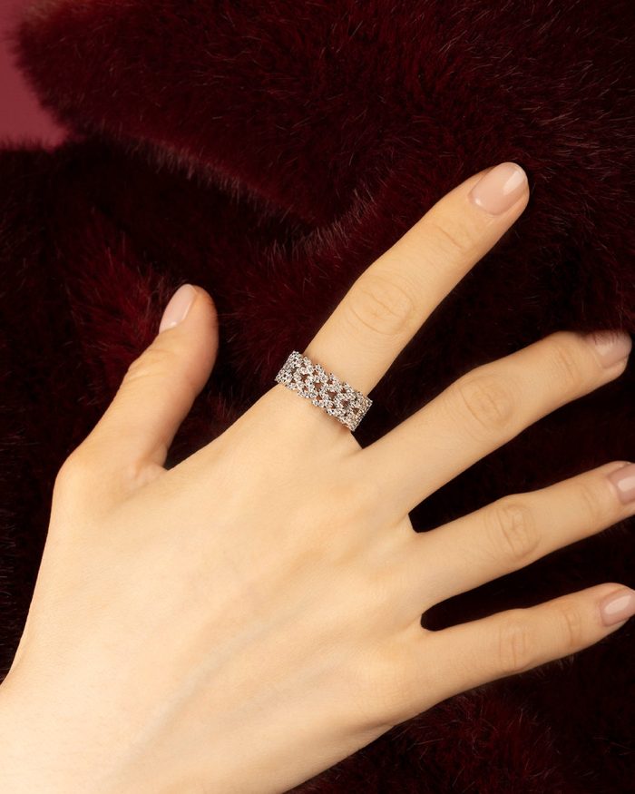 Unazë Pavé Couture Fine Argjend