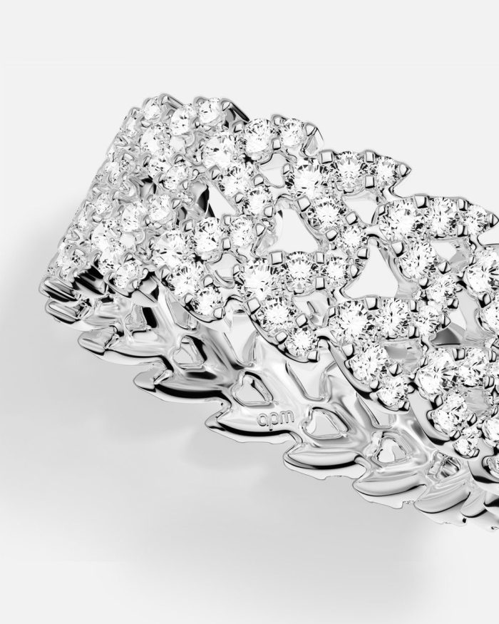 Unazë Pavé Couture Signature Argjend
